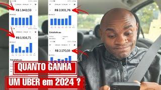  ( VOU MOSTRAR TUDO ) quanto GANHA UM UBER em 2024, atualizado, valor Bruto, líquido e custo  !