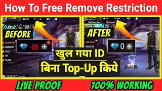 How To Remove Restriction In Free Fire || How To Solve Negative Diamond Problem In Free Fire