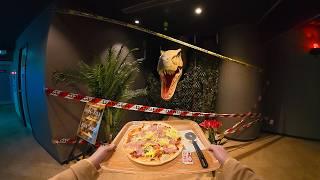 Eating at a Dinosaur Love Hotel