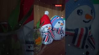 Hand made Snow man with shock️merry Christmas home decor#shorts #snowman #christmas #handmade #art