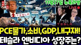 미국주식/PCE물가, 개인소비, GDP, 내구재/테슬라 엔비디아 구글 애플 아마존 메타 마이크로소프트 팔란티어 아이온큐 SMCI 델 브로드컴 인텔 LLY 등 $tsla #tesla