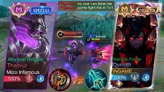 DYRROTH VS UNDEFEATED THAMUZ 1v1(He Destroy Me) iNTERESTING MATCH - Mobile Legends