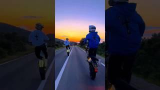 Its all about the memories #wheelie #bikes #supermoto #rider #sunset #biker #viral