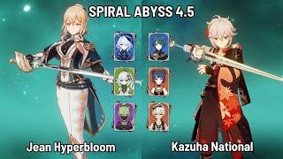 C0 Jean Hyperbloom | C0 Kazuha National | Spiral Abyss 4.5 Floor 12 | Genshin Impact