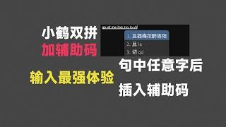 打造最强小鹤双拼+辅助码输入方式，给你连贯，舒适且安全的输入体验