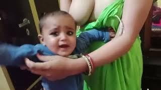 New hot breastfeeding village mom indian vlog mundan