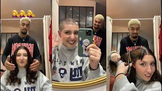 Beautiful French Girl enjoys to SHAVE her head with her boyfriend (Long to Buzzcut)