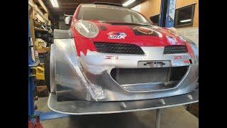 Custom front bumper fabrication 700hp Nissan March Racecar