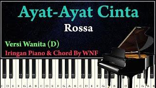 Rossa - Ayat-Ayat Cinta (Karaoke Versi Wanita) | Iringan Piano + Chord