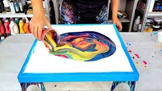 This One Surprised Me! - Primary Colors Only! - Thin Paint Straight Pour - Fluid Art