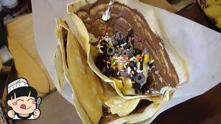 타조커피, 바삭바삭한 마스카포네치즈 생크림 크레페 / mascarpone cheese whipped cream crepe , Korean street food