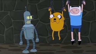 Futurama and Adventure Time crossover:  Bender Meets Jake and Finn!