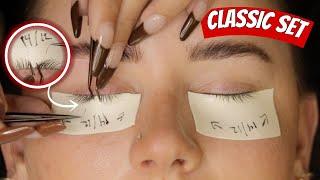 how to do CLASSIC LASHES full set TUTORIAL for beginners