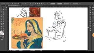 Drawing Indian Girl with Adobe Illustrator in 30 minute