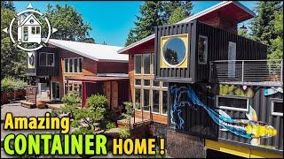 This huge container home started as a bet.. then he built it