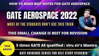 GATE Aerospace engineering | how to make good notes for GATE AE