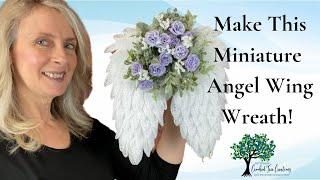 How to Make a Mini Angel Wing Wreath for a grave, wreath attachment, or Christmas tree topper!