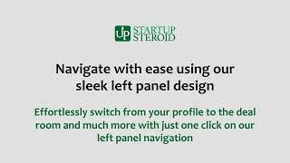 Left Panel Navigation for Angel Investors | Startup Steroid Deal Flow Platform