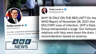 PH Foreign Affairs Secretary questions inclusion of Italy in 'red list' | ANC