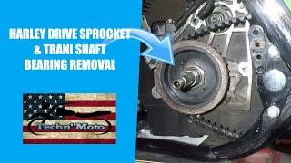 Harley Davidson Drive Sprocket & Transmission Shaft Bearing Removal Part 4 of 10 | Techn' Moto