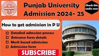 Panjab University admission 2024 | How to Get admission in Panjab University Chandigarh