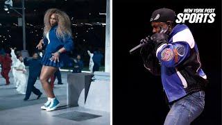 Serena Williams makes appearance during Kendrick Lamar's Super Bowl halftime show