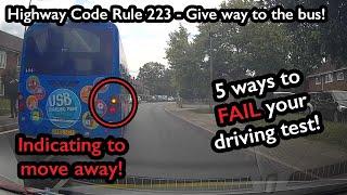 Give way to the bus! 5 ways to get a serious fault and FAIL your UK Driving test