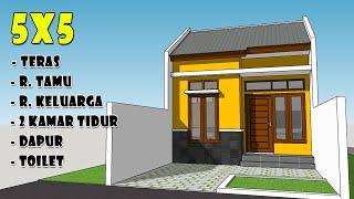 House Plan- Desain Rumah Minimalis Sederhana 5X5 Meter 2 KAMAR TIDUR - Small House