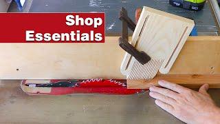 This simple jig will give you much better cuts. Essential woodworking shop project.