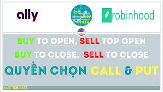 Buy to Open, Sell to Open, Buy to Close, Sell to Close quyền chọn Call & Put option | Cổ Phiếu USA