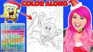 Color SpongeBob & Patrick Christmas Picture With Me | COLOR ALONG WITH KIMM