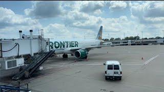 Frontier Airlines A321 boarding and departure from Saint Louis ( STL )