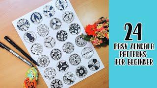 24 Easy Zendala Patterns for Beginners || 24 Easy zentangle Patterns