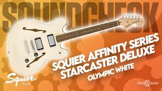 SOUNDCHECK Squier Affinity Series Starcaster Deluxe,  Olympic White | Gear4music Guitars