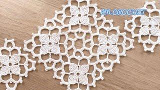 Crochet  Easy and Adorable Flower for Table Runner Shawl Blouse Pattern