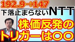 下落止まらない！年初から3割下落のNTT(9432)192.9円→147円 株価反発のトリガーは2つ