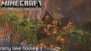Rainy Lake House - Minecraft Relaxing Longplay (No Commentary)