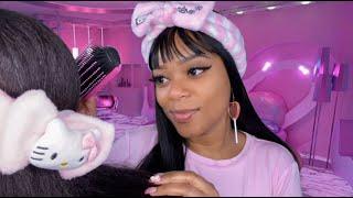 ASMR | Girl Who Is Secretly OBSESSED With You Does Your Skincare + Haircare At Sleepover
