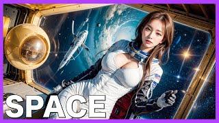 [4K] Space Girl AI Art Lookbook | Spacer Wanderer Girl | Spacesuit