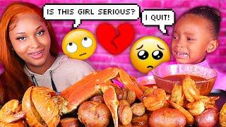 LAYLA QUIT DOING MUKBANGS! *emotional* (SEAFOOD BOIL) LOBSTER TAIL, SHRIMP & SNOW CRAB | QUEEN BEAST