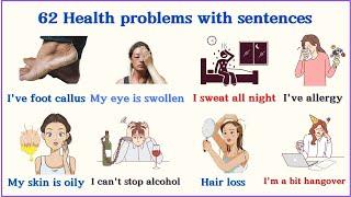 Lesson 113: Health Problems Vocabulary with sentences | LIsten and Learn #englishvocabulary