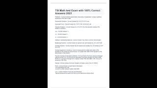 TSI Math test Exam with 100% Correct Answers 2023