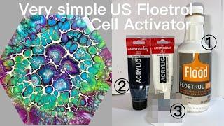 (97)Mixing US Floetrol Cell Activator/3 pieces Bloom Technique/Acrylic Pouring/セル発生剤レシピ/フルイドアート