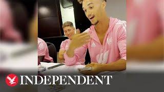 Fulham FC player Antonee Robinson performs card trick