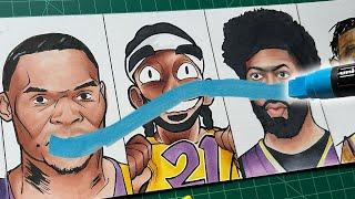 Lakers Starting 5 Drawn In CRAZY Art Styles! 