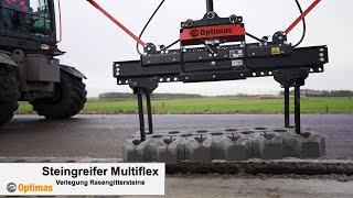 Optimas Steingreifer Multiflex Verlegung Rasengittersteine / Stone-Clamp Multiflex laying lawn grids