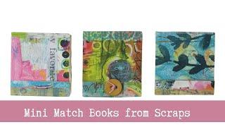 MINI BOOKS  - Match Books Made from Recycled Postcard & Paper Scraps