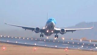 JUST AMAZING on a WET RUNWAY ️ Various Airplanes || MADEIRA airport landing