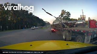 Dash Cam Captures Crash Between Semis || ViralHog