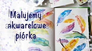 Jak namalować akwarelowe piórka | pomysł na szkicowniki i boulette journal